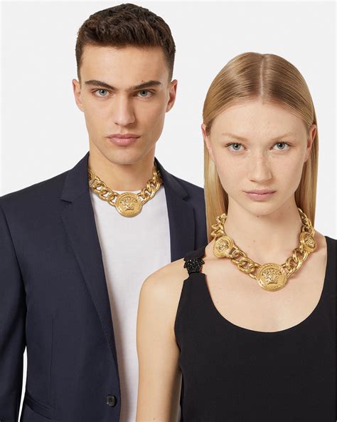 versace medusa chain necklace|versace medusa necklace with tag.